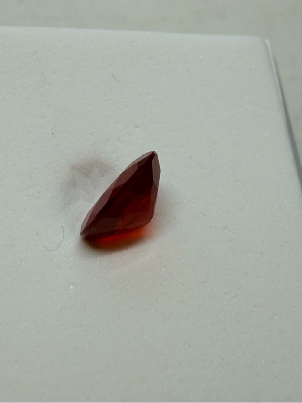 Oval Red .60 cr Faceted Mexican Cherry Fire Opal Gemstone - Picture 5 of 7
